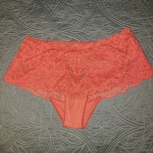 CORAL color lace panties.